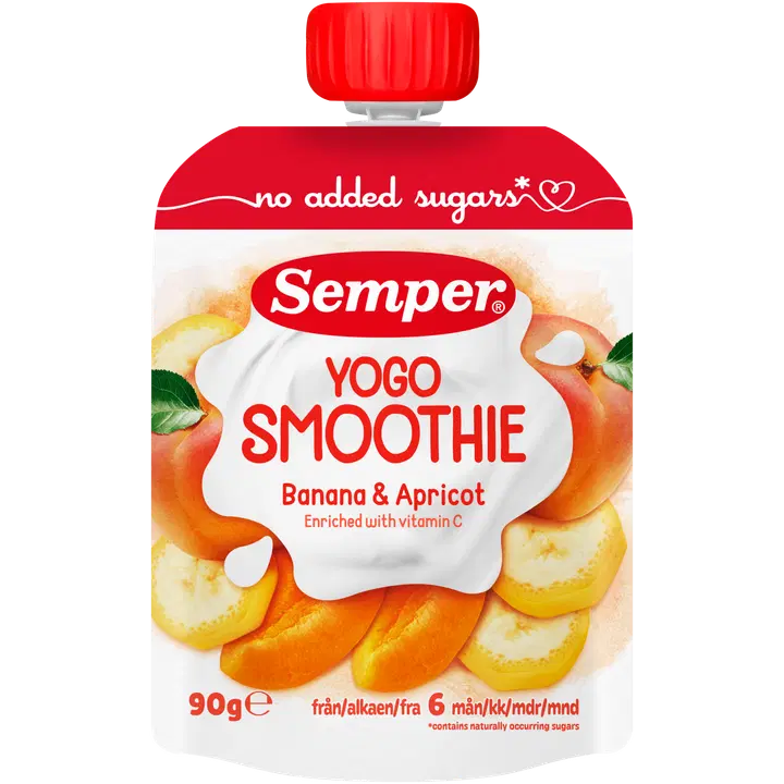 Semper Yogo Smoothie Banaani & aprikoosi 6kk jogurtti-hedelmäsose 90g