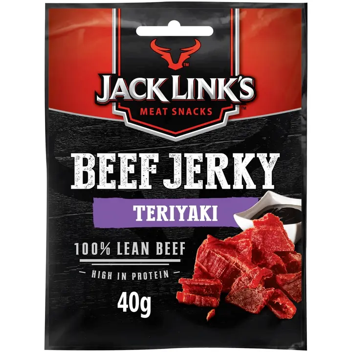 Jack Link's Beef Jerky Teriayki maustettuja ja kuivattuja naudanlihasuikaleita 40g