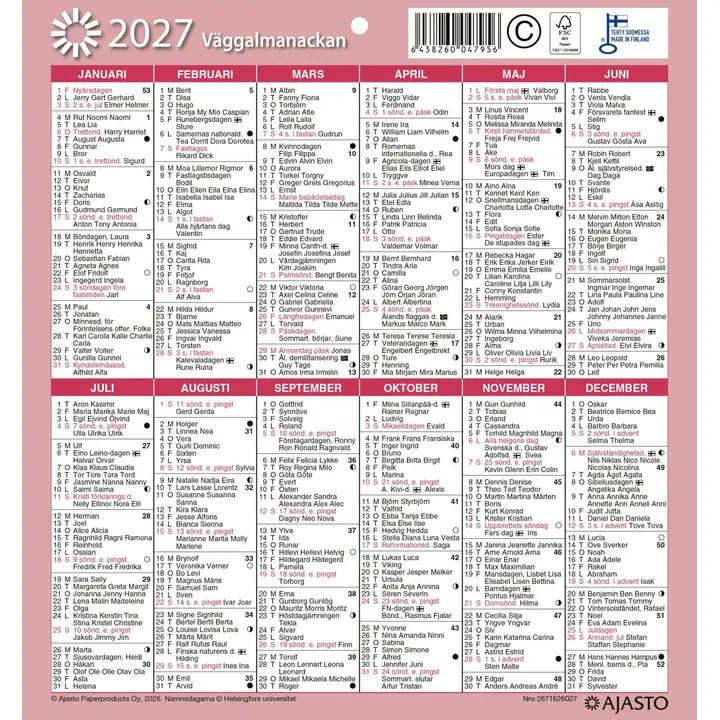 Ajasto Seinäalmanakka/Väggalmanackan