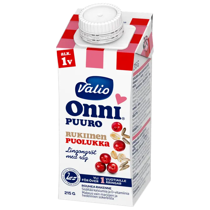 Valio Onni® rukiinen puolukkapuuro 215 g UHT (alk 1 v)