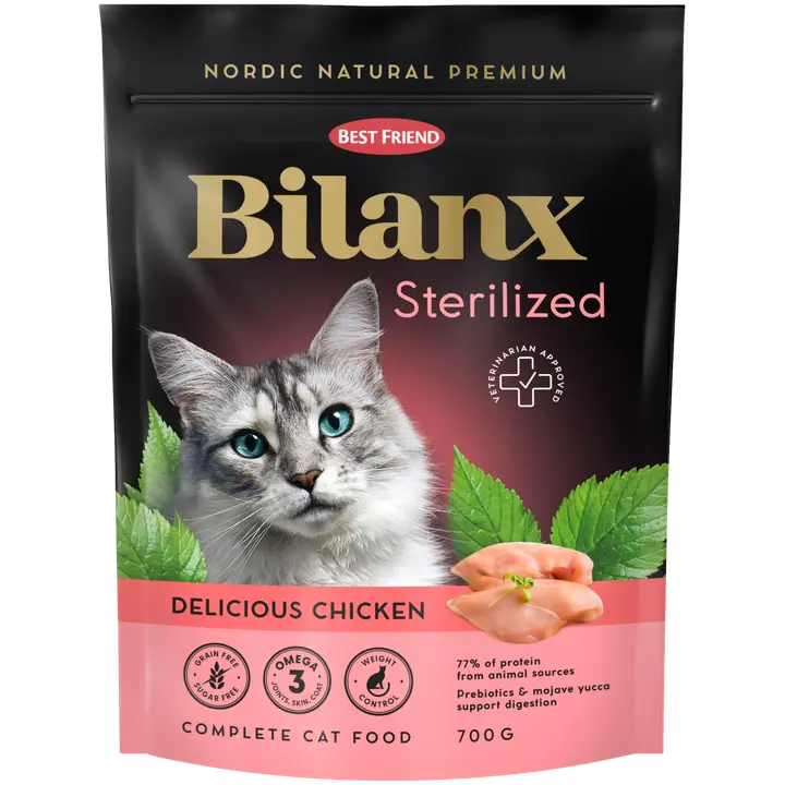 Best Friend Bilanx kuivtoit kana steriliseeritud kassidele teraviljavaba 700 g