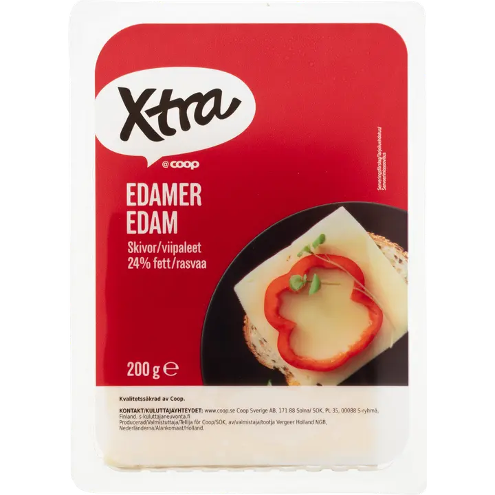 Xtra Edam 24 % juustoviipaleet 200 g
