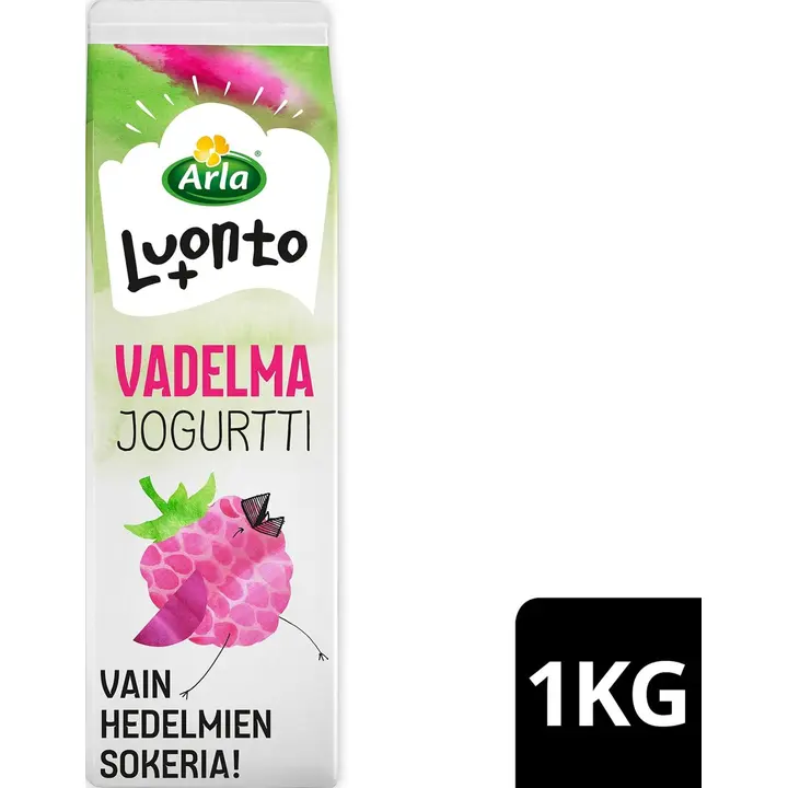 Arla Luonto+ AB laktoositon vadelma jogurtti 1 kg