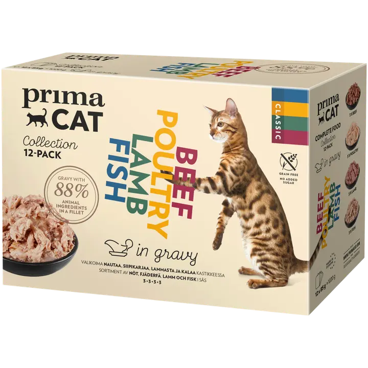 Primacat Classic kassitoiduvalik kastmes 12x85g