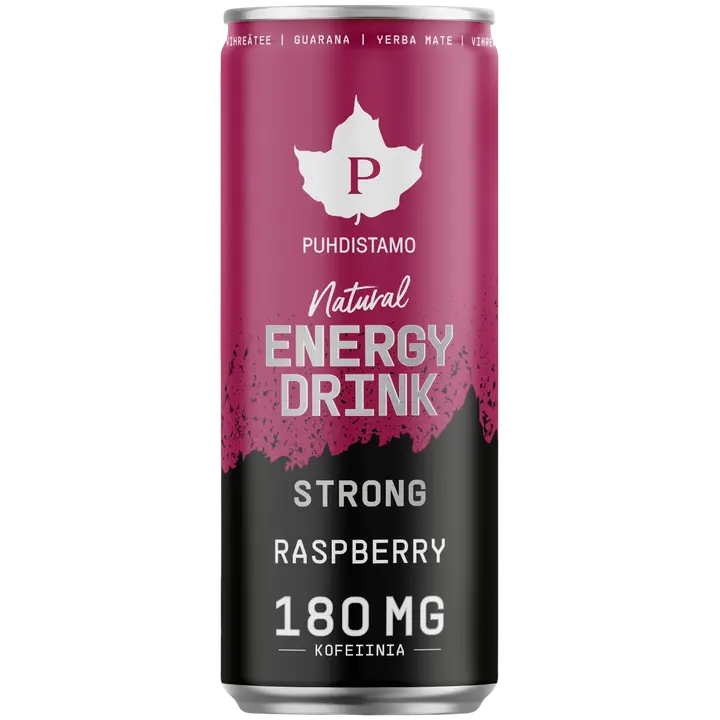 Puhdistamo Natural Energy Drink Strong Raspberry 330 ml