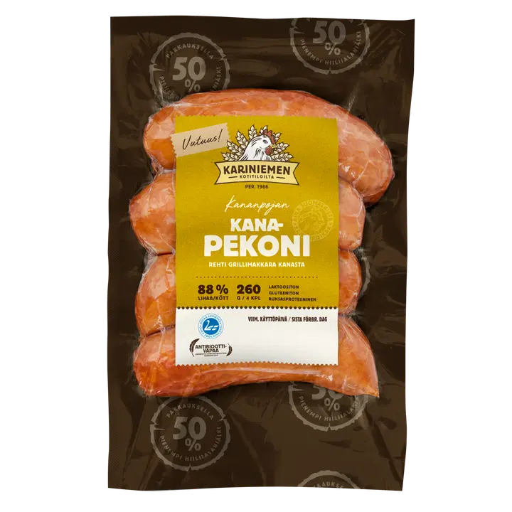 Kariniemen Kananpojan Kanapekoni grillimakkara 260 g