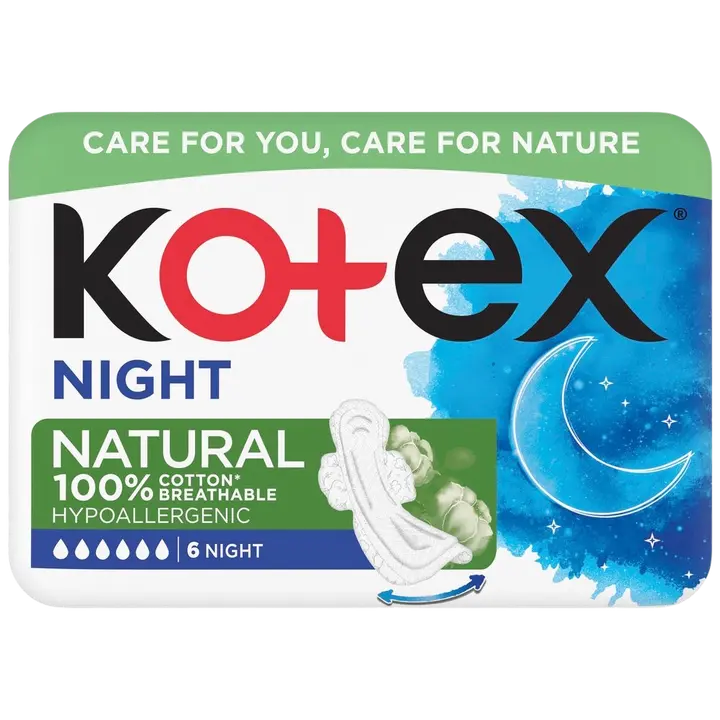 Hügieeniside Kotex Natural Night 6tk
