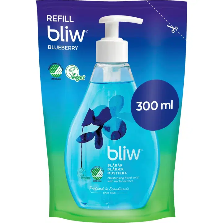Bliw Mustikka täyttöpussi nestesaippua 300ml