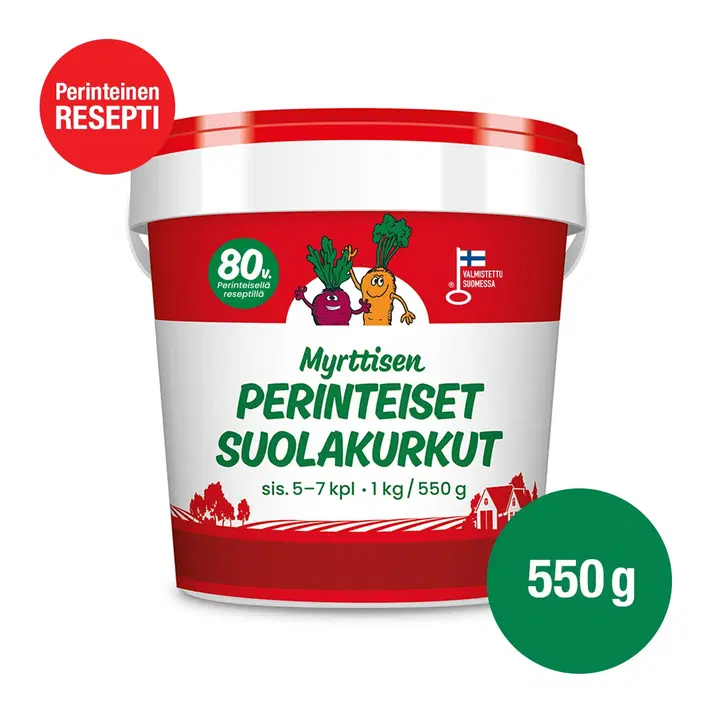 Myrttisen perinteiset suolakurkut 550g