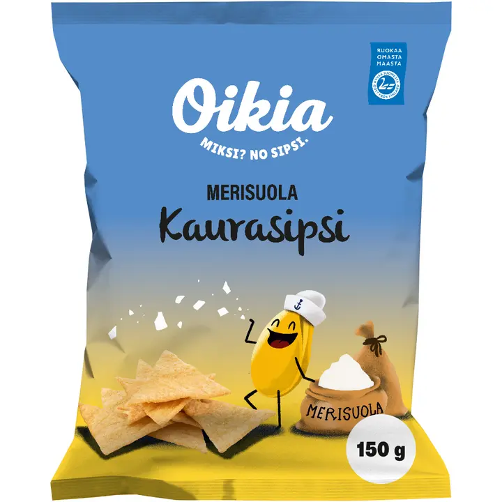Oikia Kaurasipsi merisuola 150 g