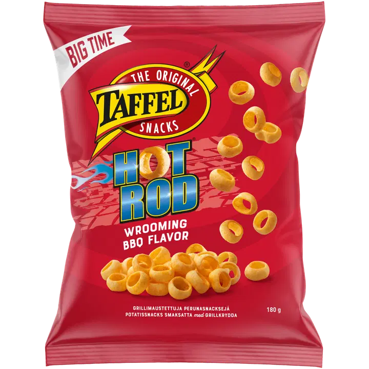 Taffel Hot Rod chips 180g