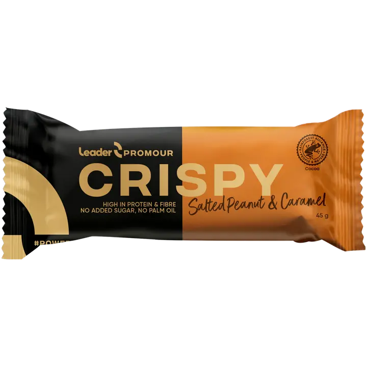 Leader Promour Crispy suolainen maapähkinä & toffee proteiinipatukka 45 g