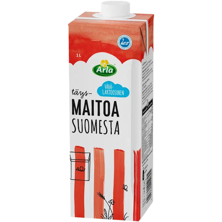 Arla Täysmaito 1 L Suomesta vähälaktoosinen Uht