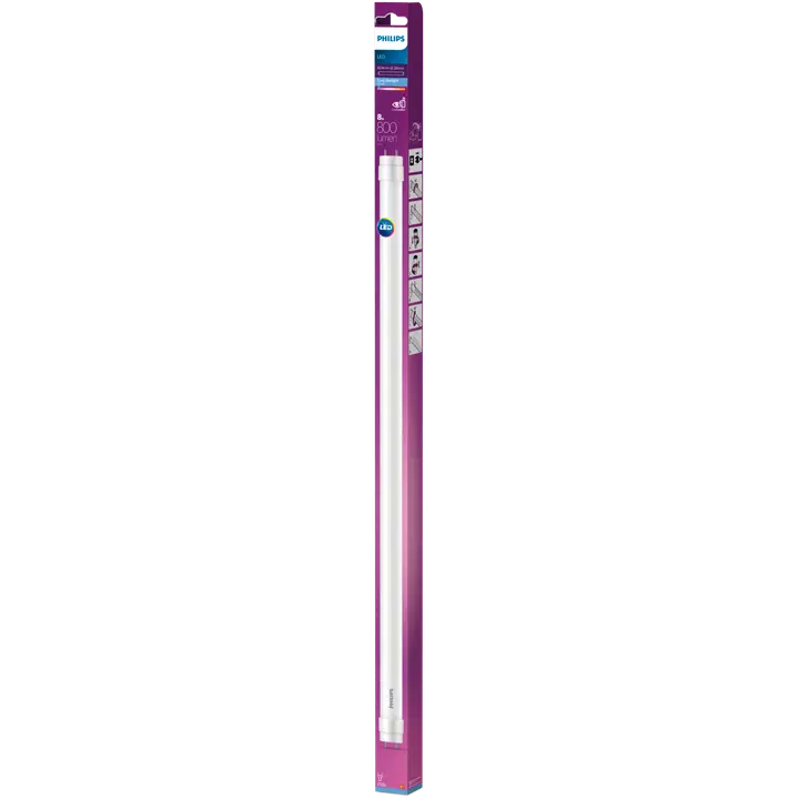 Philips LED loisteputki T8 800lm 8W 600mm G13 6500K huurrettu