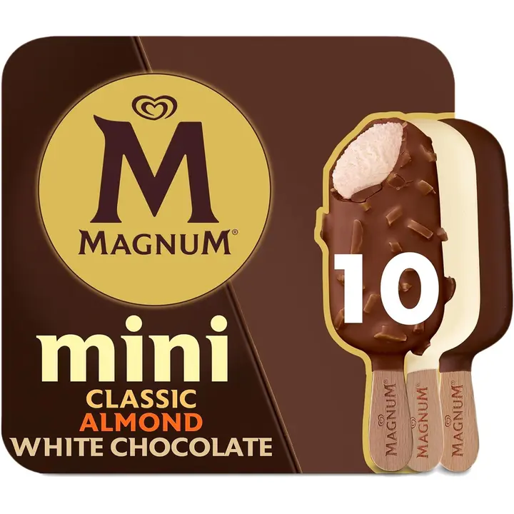 Magnum Mini Classic, Almond & White Chocolate Jäätelö Monipakkaus​ 550ml/422g 10 kpl