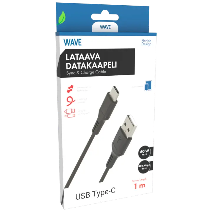 Datakaabel USB 2.0 Type-C, 1 m must