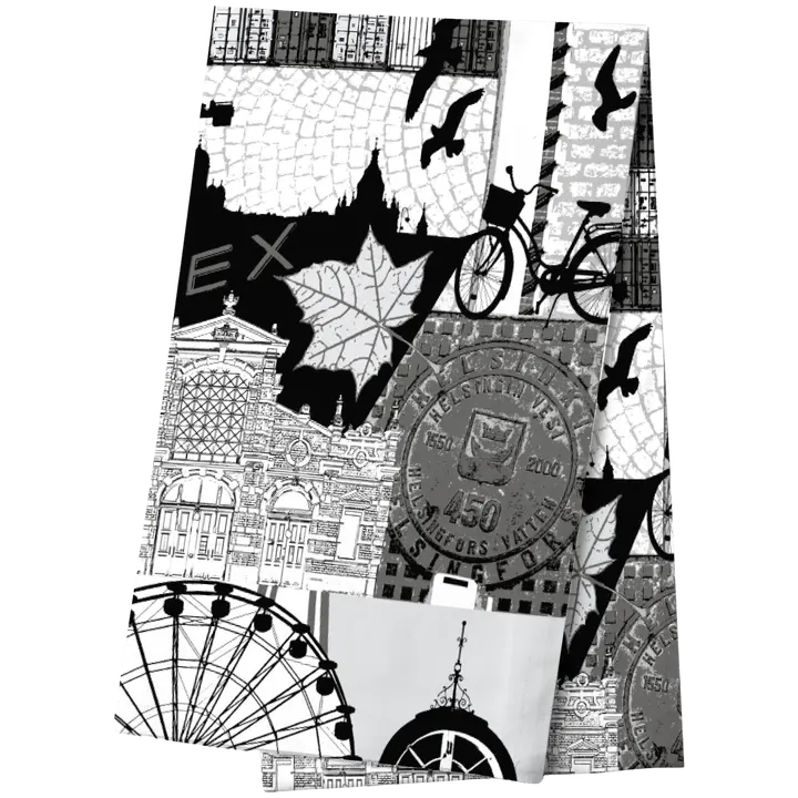 Vallila kaitaliina Helsinki 40x150 cm grey