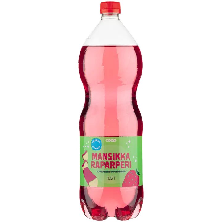 Coop mansikka-raparperi sokeriton virvoitusjuoma 1,5l