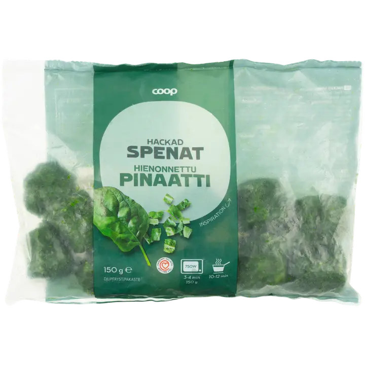 Coop hienonnettu pinaatti 150 g pakaste