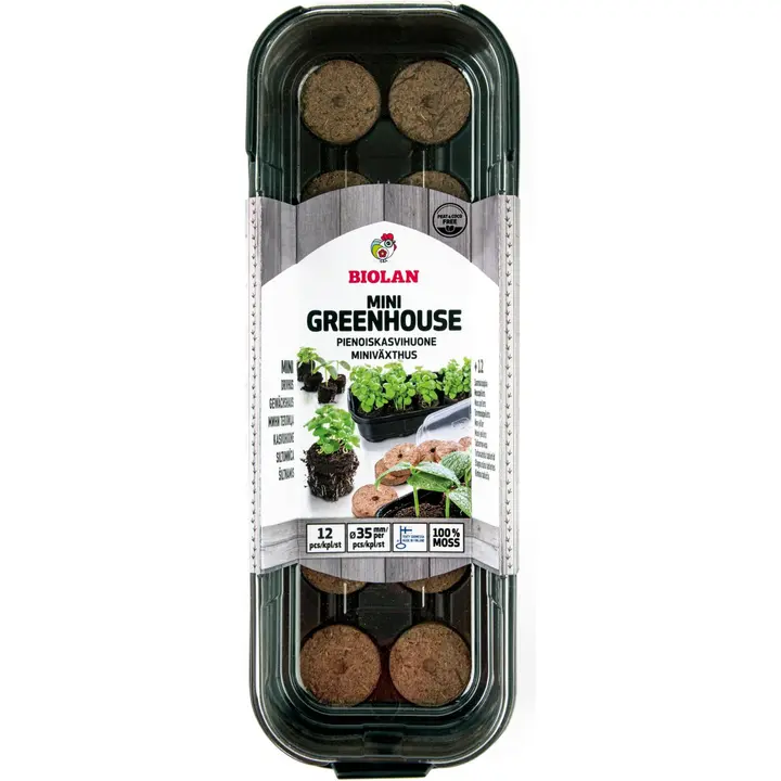 Minikasvuhoone 31,5x11x5,5 cm+turbasambla tabletid