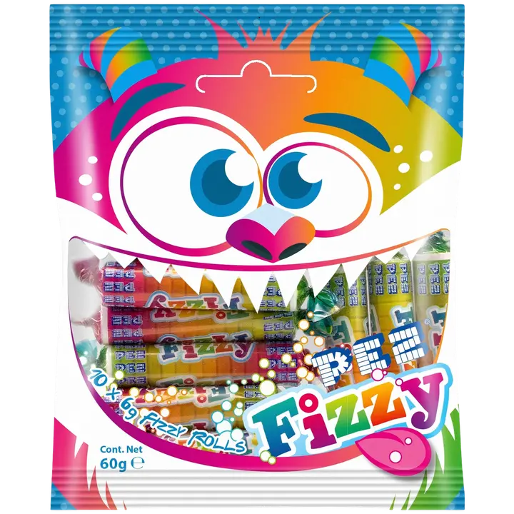 PEZ Fizzy kihisevad kommid kotis 60g