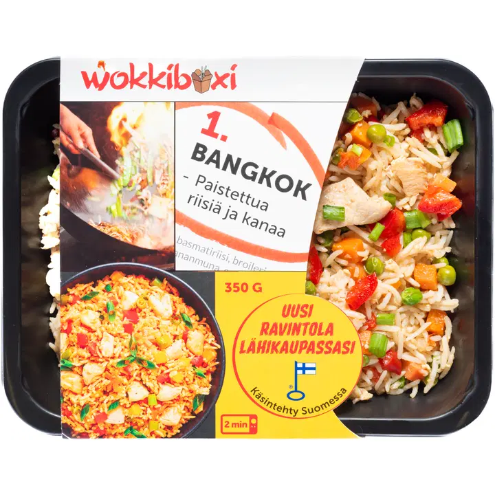 Wokkiboxi Bangkok-Paistettua riisiä ja kanaa