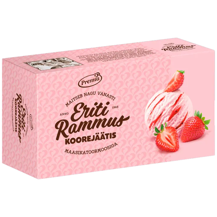 Eriti Rammus Maasika-Koorejäätis maasikatoormoosiga 480 g/1 l