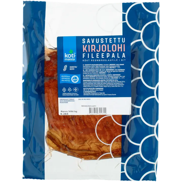 Kotimaista suitsutatud forellifileetükk