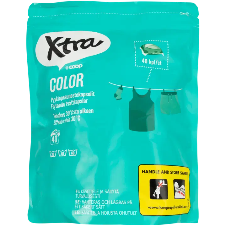 Pesukapslid Xtra Color 40tk