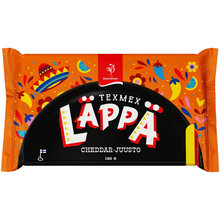 Saarioinen Texmex Läppä cheddarjuusto, juustotäytteinen välipalapizza 130g