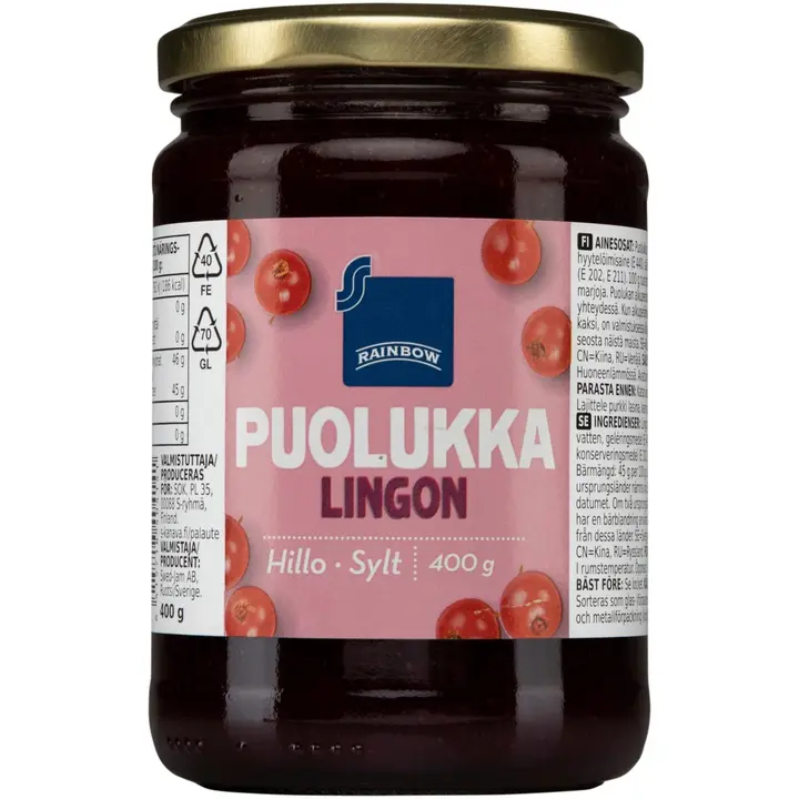Rainbow puolukkahillo 400 g
