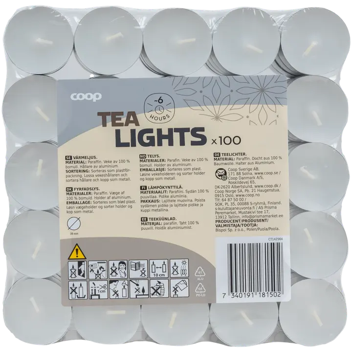 Coop lämpökynttilä 100 kpl 6 h