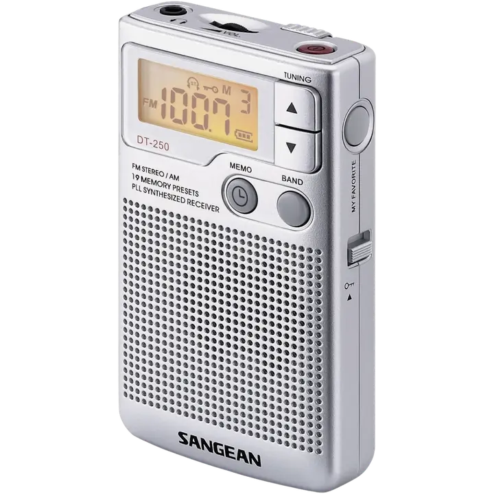 Raadio Sangean Pocket 250 FM/AM hõbedane