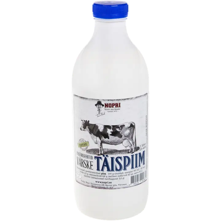 Nopri Täispiim pastöriseeritud 3.8-4.4% 1L