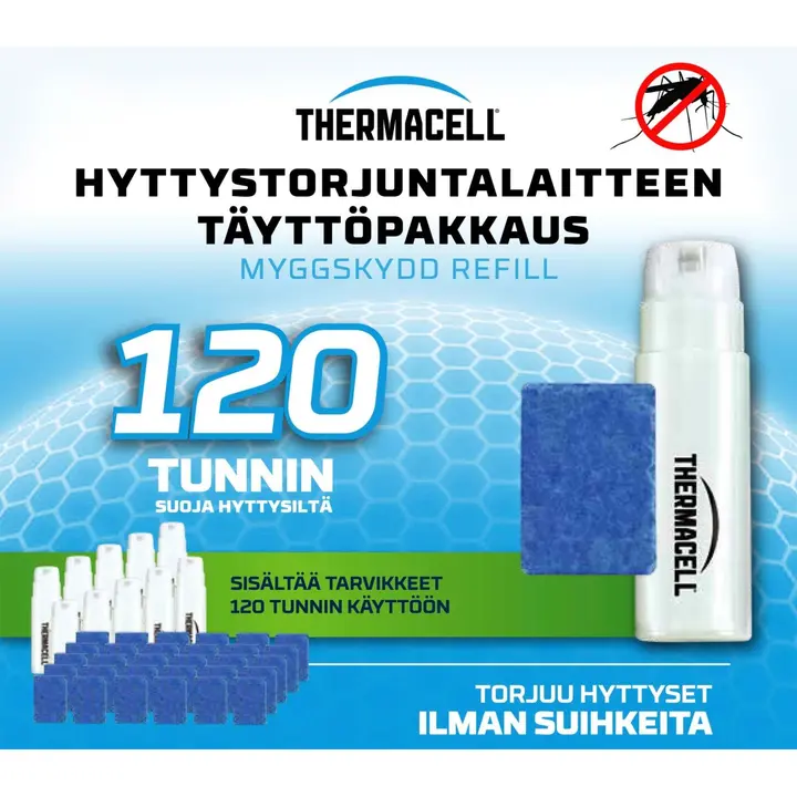Thermacell-hyttystorjuntalaitteen täyttöpakkaus R-10 120h Mega-pakkaus