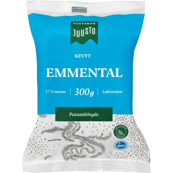 Kuusamon Juusto kevyt Emmentaljuusto 300g