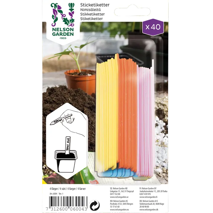 Etiketid 10 cm Color 40 tk