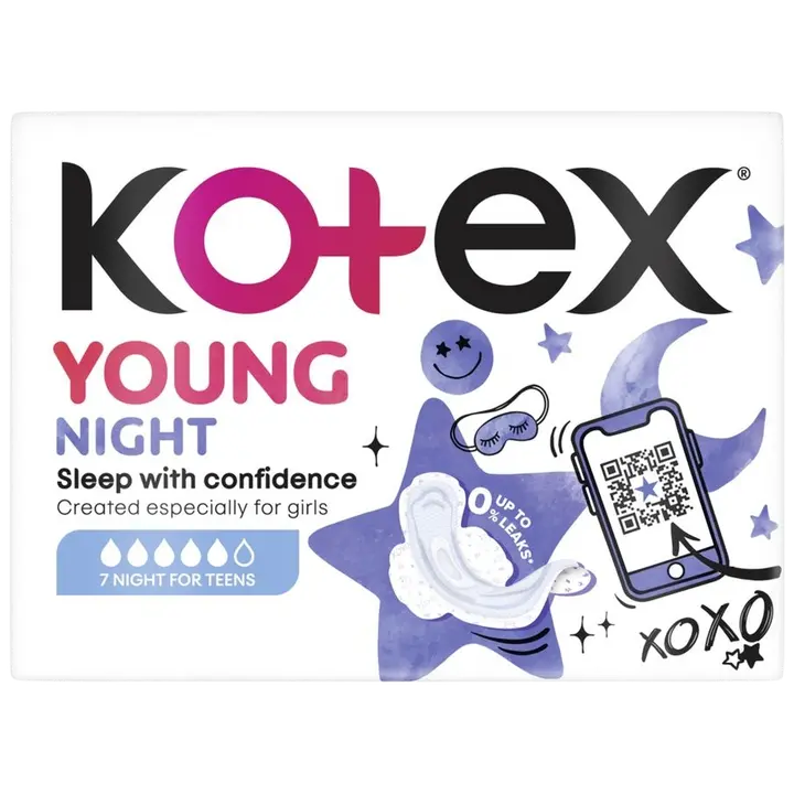Hügieeniside Kotex Young Night 7tk