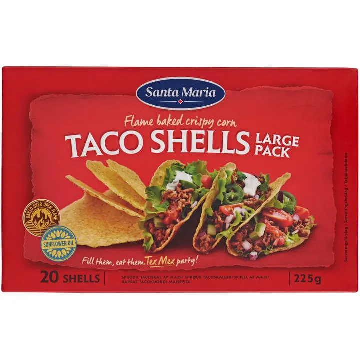 Santa Maria Taco Shells, krõbedad takokoorikud maisist, 225 g