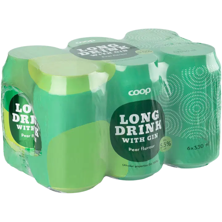 6 x Coop Pear 5,5 til-% 0,33L päärynänmakuinen long drink