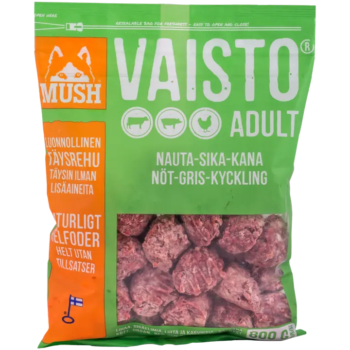 MUSH Vaisto Vihreä Nauta-Sika-Kana 800g