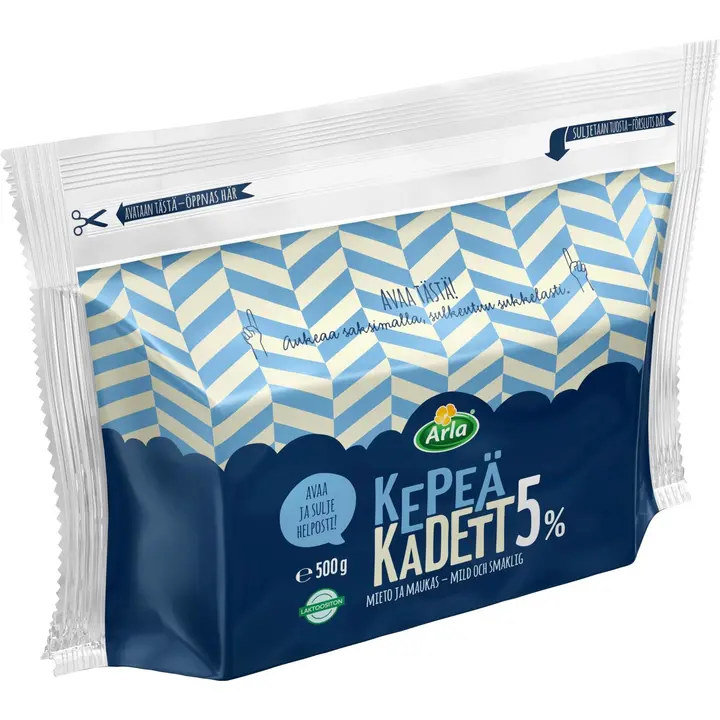 Arla Tolkuttomat Juustot Kepeä Kadett 5% 500 g