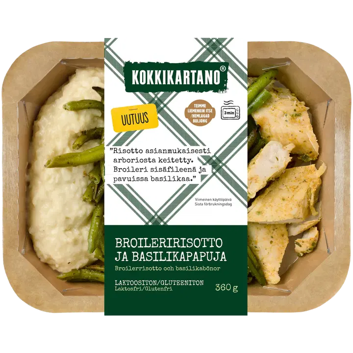 Kokkikartano Broileririsotto ja basilikapapuja 360g