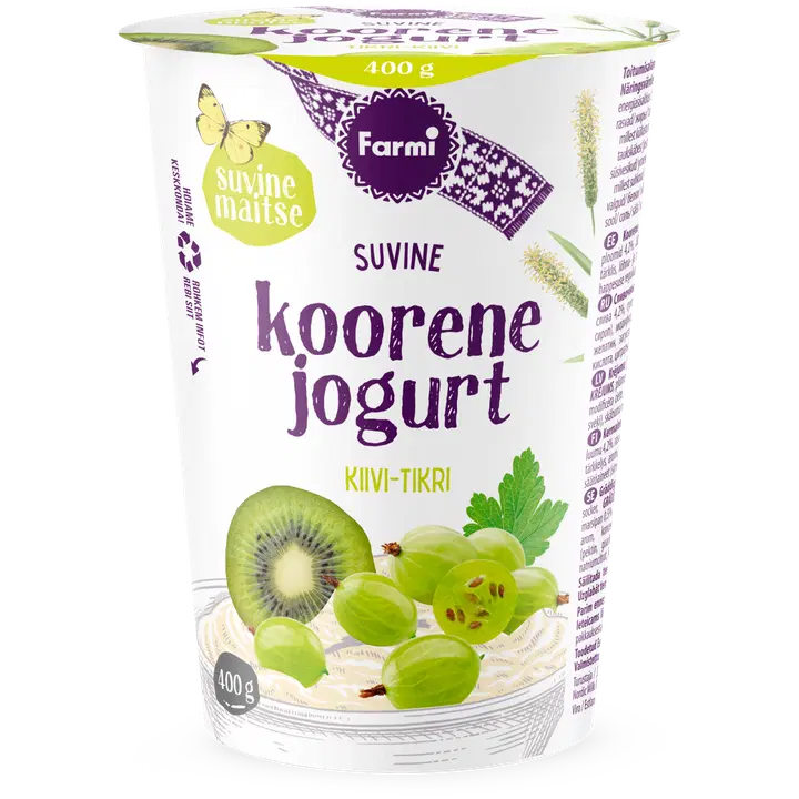 Farmi koorene jogurt kiivi-tikri, 400 g