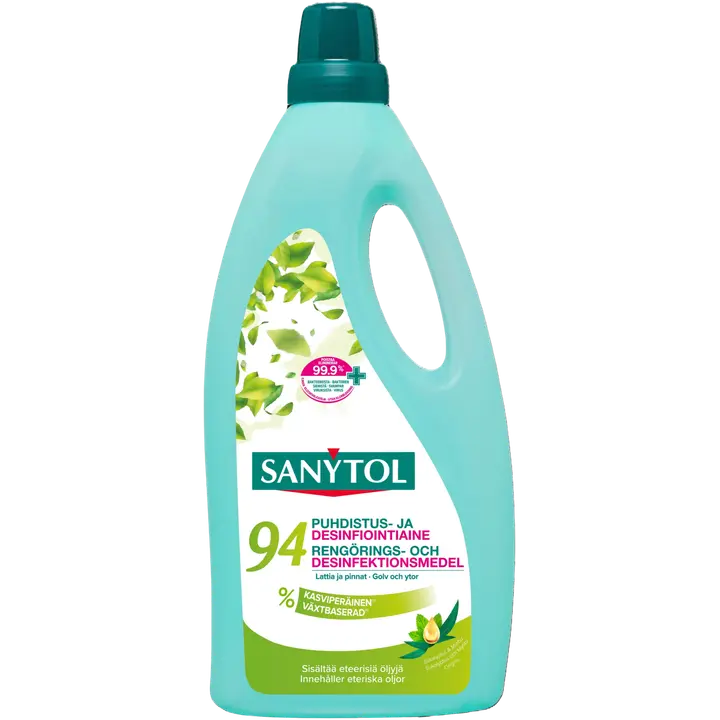 Sanytol 1l Puhdistus- ja desinfiointiaine Lattia ja pinnat, 94% kasviperäiset ainesosat