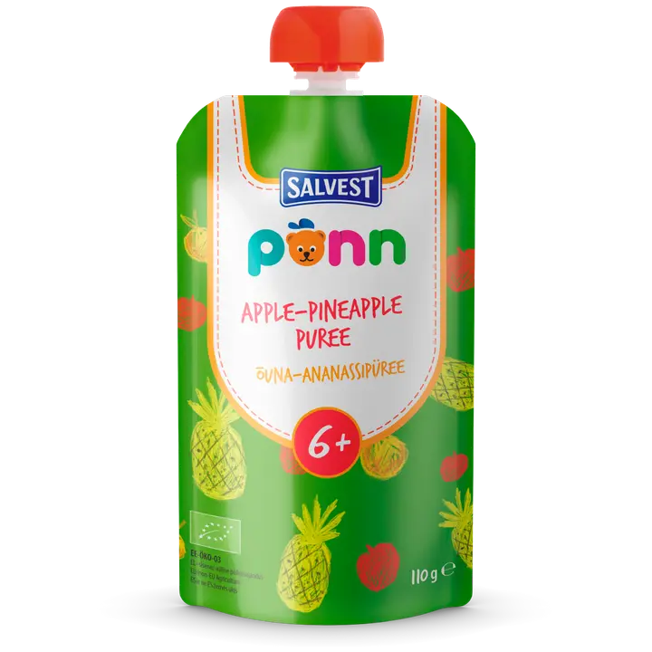 PÕNN Ökoloogiline Õuna-ananassipüree (6 kuud) 110g