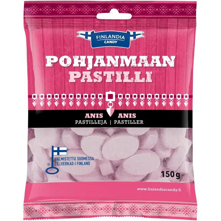 Finlandia Candy Pohjanmaan pastilli 150g anispastilleja