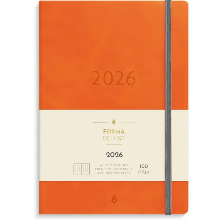 Burde Kalenteri 2026 Business Forma Deluxe oranssi