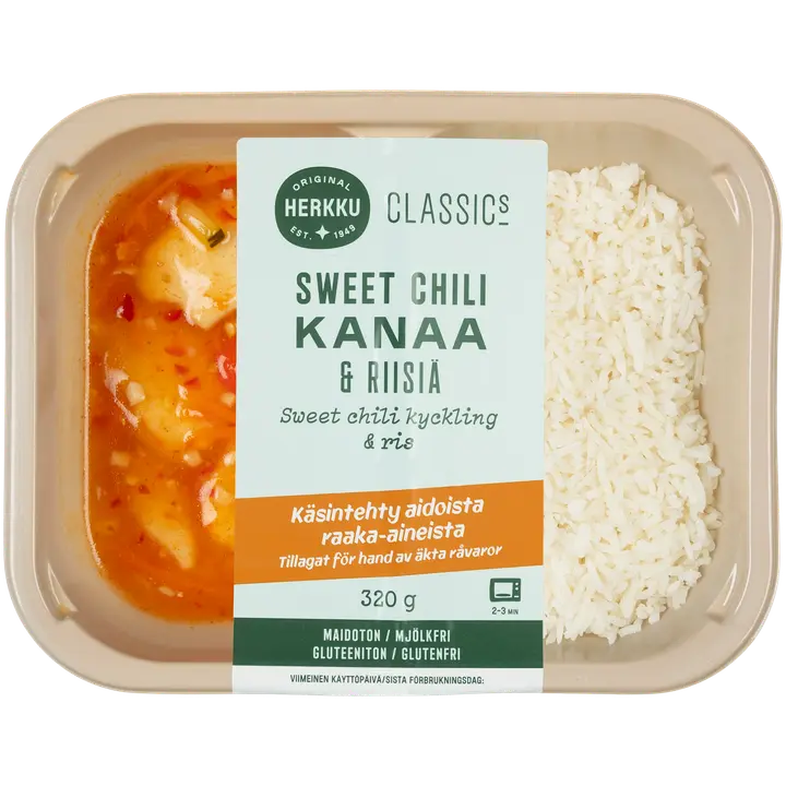Herkku Classics Sweet chili -kanaa & riisiä 320g