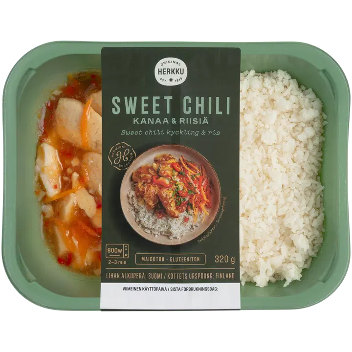 Herkku Classics Sweet chili -kanaa & riisiä 320g